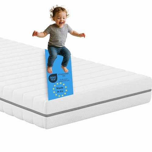 Bodyprotect Kindermatratze 140x200 cm, Made in EU, Ökotex, Komfortschaum Matratze Junior Dreams, Höhe ca. 13 cm, Bezug waschbar bis 60 Grad
