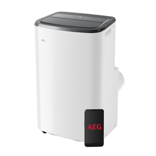 AEG Comfort 6000 mobiles Klimagerät AXP40U340CW – 14.000 BTU Klimaanlage, Energieeffizienzklasse A, leiser Betrieb 64 dB, Entfeuchtungs‑ & Ventilatormodus, WiFi App‑Steuerung, R290, Weiß