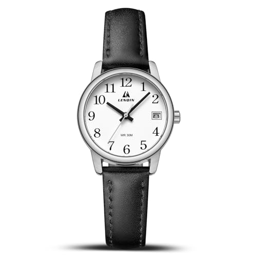 Uhr Damen Armbanduhr Damen Uhr mit Großen Ziffern Analog Quarzuhr für Frauen mit Lederband