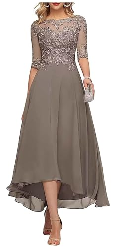 Teelange Kleider für die Brautmutter Ballkleid 3/4-Ärmel Formelle Abendkleider aus Chiffon in A-Linie für Frauen