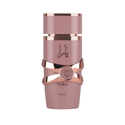 Lattafa Yara Elixir Eau de Parfum, Rosa und Gold Design, Luxuriöse Glasflasche, 100 ml Parfüm für Damen