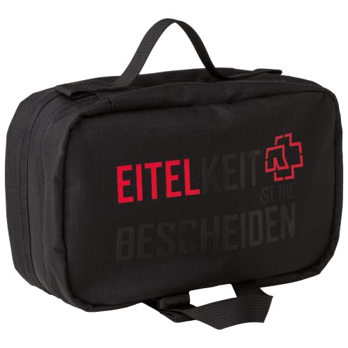 Rammstein Kulturtasche Eitelkeit schwarz, Offizielles Band Merchandise Waschtasche Kulturbeutel