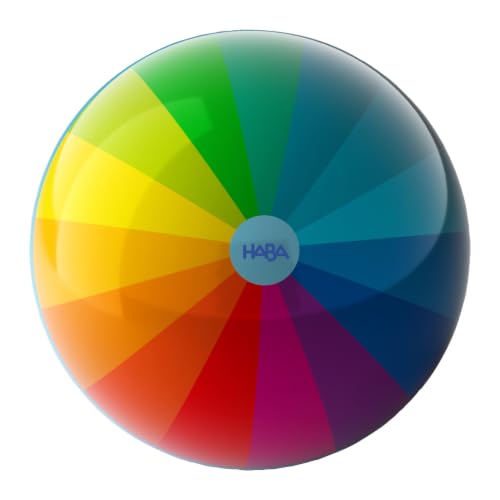 HABA Kinderball Regenbogen 14 cm - Bunter Spielball mit Ventil ab 2 Jahren