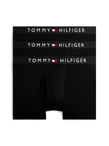 Tommy Hilfiger Herren 3er Pack Boxershorts Briefs mit Logobund, Schwarz (Black/Black/Black), XL