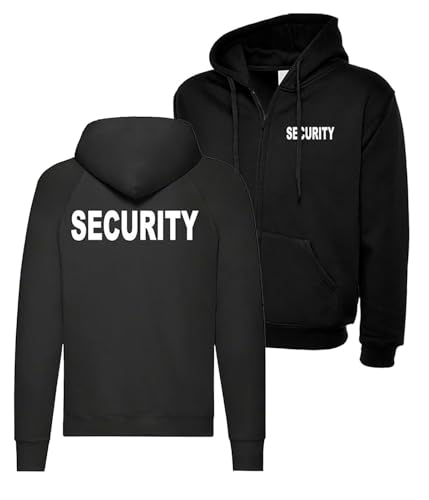 FaPak Security Kapuzen-Jacke Herren – Zip-Hoodie - Robuste Security Ausrüstung für professionelle Einsätze I Strapazierfähige Security Kleidung Herren
