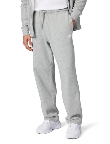 Nike Club Fleece-Hose Mit Offenem Saum (Herren), Dk Grey Heather/Lt Smoke Grey/White, FN3730-063, XL
