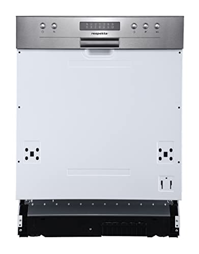 Respekta Spülmaschine teilintegriert 60 cm/Einbau-Geschirrspüler mit 6 Programmen/Startzeitvorwahl / 12 Maßgedecke/LED -Display / GSP60TIDM