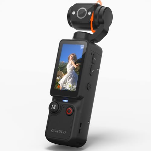 Vlog Kamera mit 180° Drehbarer Objektiv, Taschen Kamera Kleine Video Kamera, 7 Stunden Akku, Tragbare Handheld Vlogging Camera mit Aufhelllicht,32GB Karte,Ein-Tasten-Aufnahme für Reise und Alltagsvlog