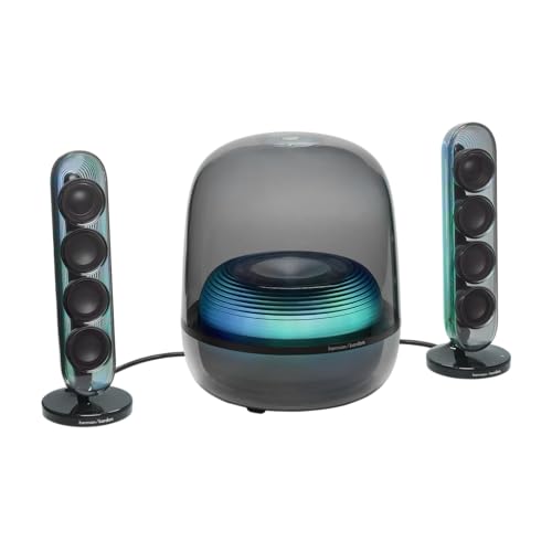Harman Kardon SoundSticks 5 Bluetooth-Lautsprecher, 3-Wege-Lautsprechersystem, HDMI ARC, Auracast Multi-Speaker-Verbindung, Farbige Lichtshows, Schwarz