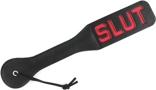 SM Paddel aus Leder,Bondage & SM Leder，SM Paddel Spanking，Leder peitsche， Paddel Flogger Cosplay Sexspielzeug，für Paare Pärchen Fetisch Cosplay (SLUT)