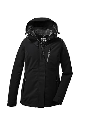 Killtec Damen Outdoorjacke Funktionsjacke mit abzippbarer Kapuze KOW 140 WMN Jckt wasserdicht, Winddicht, atmungsaktiv 00200-schwarz 48