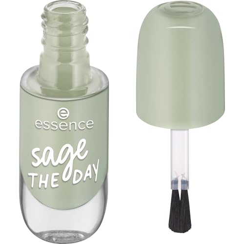 essence gel nail colour, Nagellack, Nr. 85, Grün, langanhaltend, Expressergebnis, schnelltrocknend, glänzend, farbintensiv, vegan, ohne Mikroplastikpartikel, ohne Parfüm, ohne Parabene, 1er Pack (8ml)