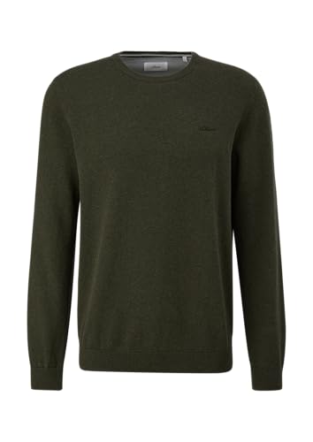 s.Oliver Herren Baumwollpullover – mit Logo-Stickerei & Rundhalsausschnitt
