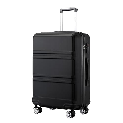KONO Koffer Groß Leicht Hartschalenkoffer Trolley Reisekoffer mit 4 Rollen und TSA Schloss, 75x48x30cm, 97.3Liter, Zwillingsrollen Rollkoffer, ABS+PC Hartschale (Schwarz, XL)