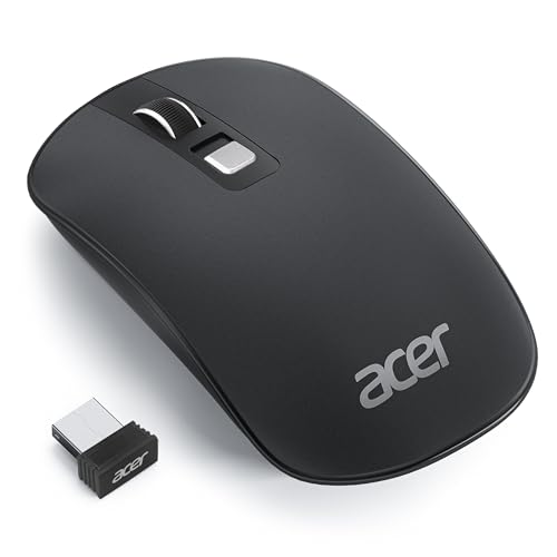 acer Ultradünne Maus Kabellose, Tragbare 2,4 GHz Funkmaus, Wireless Mouse mit 800/1200/1600 einstellbare DPI, 4 Tasten Kabellos Computermaus, Maus Kabellos Laptop, Dell XPS, ASUS, Surface