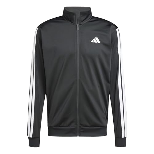 adidas Herren 3 Stripes Tricot Regular Track TOP, Black, XL