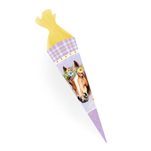 TRÖTSCH - Pferde Schultüte 35 cm zur Einschulung Geschwistertüte: Schultüte Einschulungstüte Zuckertüte Geschwistertüte Pferdemotiv Schultüte 35 cm zur Einschulung Geschwistertüte