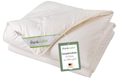 franknatur Lyocell Bettdecke 135x200 - Ganzjahresdecke mit Tencel-Füllung und Bio-Baumwoll-Bezug, atmungsaktiv, Oeko-TEX, Allergiker geeignet