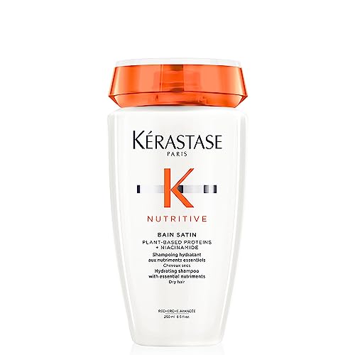 Kérastase Nutritive, Shampoo für normales bis leicht trockenes Haar, Feuchtigkeitsspendendes und revitalisierendes Haarbad, Ohne Parabene, Bain Satin Hydrating Shampoo, 250 ml