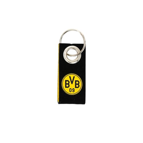 Dortmund BVB Schlüsselanhänger aus Filz, Schwarz mit Gelbem Akzent, BVB-Logo, Borussia Fanartikel