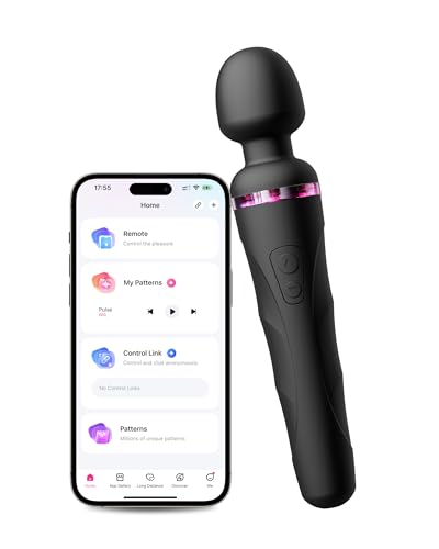 LOVENSE Domi 2 Bluetooth Massagestab für Frauen & Männer, Klitoris-Stimulator mit LED, App-Fernbedienung, Sexspielzeug für Paare, Schwarz