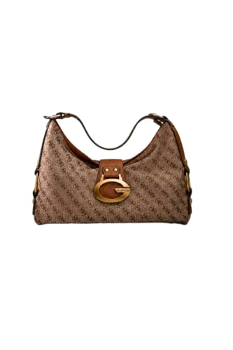 GUESS Schultertasche Camden Shoulder Bag Latte Logo/Cognac braun