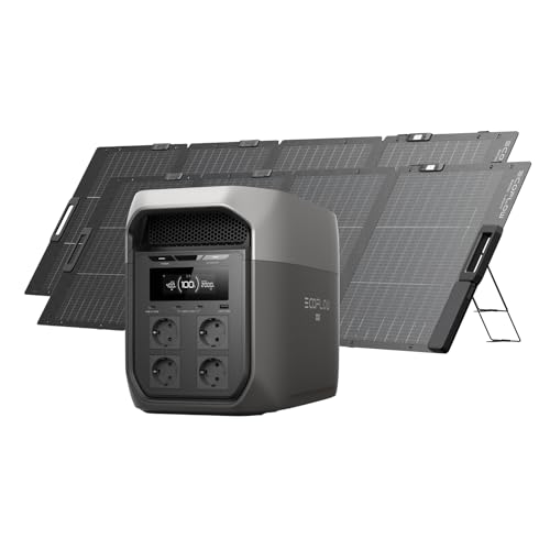 EcoFlow DELTA 3 Max tragbare Powerstation mit 2×220W bifazialen Solarpanels