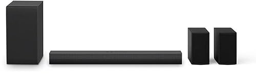 LG DS40TR 4.1 Soundbar (400W) mit kabellosem Subwoofer, HDMI und Bluetooth, WowCast-kompatibel, Heimkino-Soundsystem, schlankes Design, Schwarz [2024]