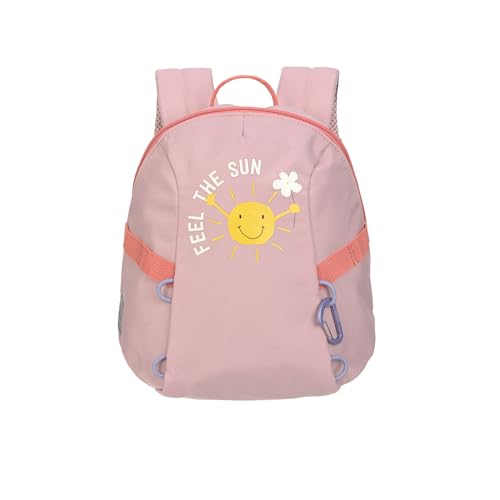LÄSSIG Kleiner Kinderrucksack für Kita Kindertasche Krippenrucksack mit Brustgurt 3,5 Liter/Tiny Backpack Outdoor Sunshine peach