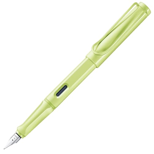 Lamy safari springgreen Füller - Füllhalter mit ergonomischem Griff & polierter Stahlfeder in Strichbreite F – robuster ASA-Kunststoff - inkl. Tintenpatrone T 10 blau - Rechtshänder
