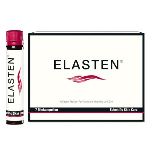 ELASTEN - Der studiengeprüfte Kollagen-Komplex für strahlende Haut von innen - Fältchen mildern - Bindegewebe stärken - 7 Trink-Kollagen-Ampullen à 25 ml