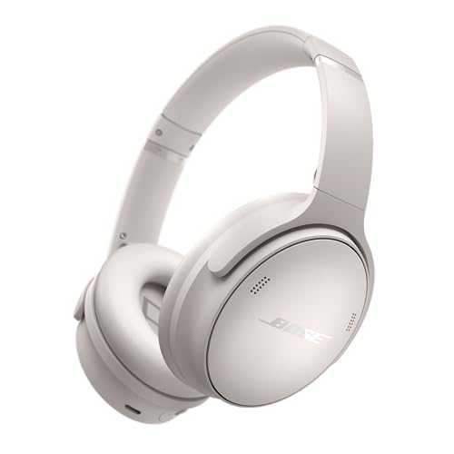 Bose QuietComfort Kabellose Kopfhörer mit Mikrofon und Noise-Cancelling, Bluetooth Over-Ear-Kopfhörer mit Noise-Cancelling, bis 24 Stunden Akkulaufzeit, Rauchweiß