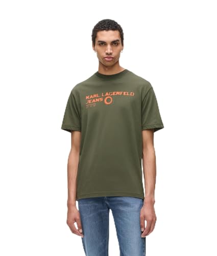 KARL LAGERFELD JEANS Regular Eclipse Logo Tee, Forest Night, L