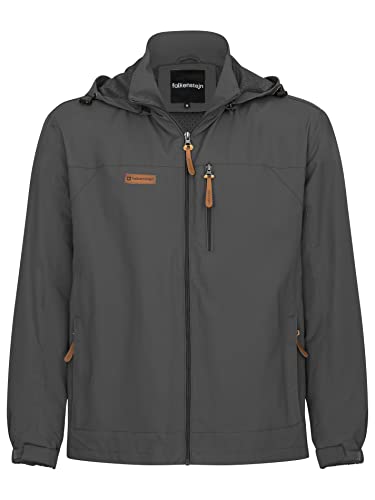 FALKENSTEJN Summer Windbreaker Anorak Windjacke leichte Jacke (XL, Anthracite)