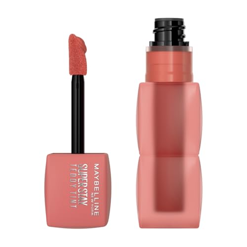 Maybelline New York Superstay Teddy (Tint) Lippenstift, Für zarte, soft-matte Lippen, Extra langanhaltende Farbe, Weichgezeichnetes Finish, Komfortabel ohne Abfärben, Farbe: 15 Skinnydip, Superstay