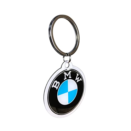 Nostalgic-Art Retro Schlüsselanhänger, Ø 4 cm, BMW – Logo – Geschenk-Idee für BMW Accessoires Fans, Original Lizenzprodukt (OLP), aus Metall, Vintage Design