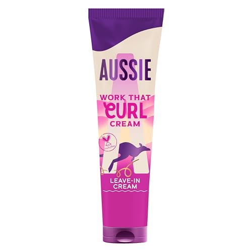 Aussie Work That Curl Cream 160ml, Leave In Creme zur Definition und Feuchtigkeit für Welliges und Lockiges Haar, für ein Gepflegtes Gefühl