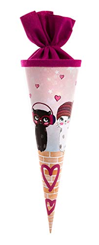 goldbuch 93 099 Geschwistertüte Music for Cats, Schultüte ca. 35 cm, Rosa