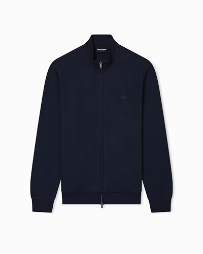 Emporio Armani Herren-Sweatshirt, offen, Frottee, Größe M, Blau, blau, M