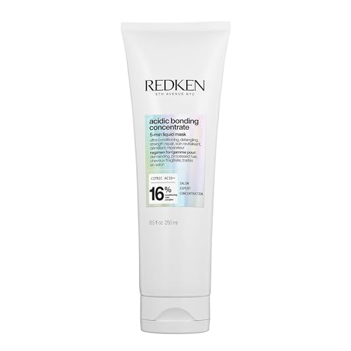 Redken Haarmaske, Pflege-Allrounder mit Zitronensäure und Bonding Care Komplex, Stärkt das Haar und spendet Feuchtigkeit, Vegane Formel, Acidic Bonding Concentrate 5-Min Liquid Mask, 1 x 250 ml