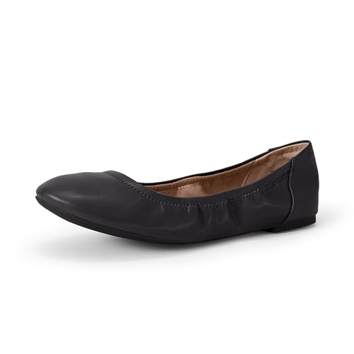 Amazon Essentials Damen Slip-on-Ballerinas, Schwarz Kunstleder, 38 EU