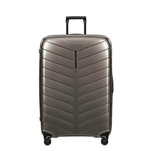 Samsonite Attrix Spinner Check-in-Koffer, 81 cm | Braun, Hartschalenkoffer, 81H x 55W x 32D cm, 120 L, 3.5 kg, mit TSA-Schloss und aus Roxkin-Material