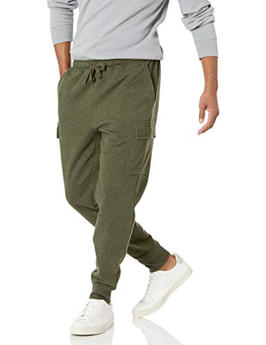 Amazon Essentials Herren-Cargo-Fleece-Jogginghose, Olivgrün, Größe L