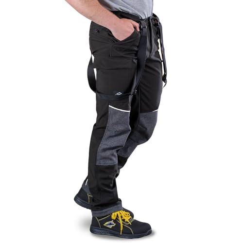BWOLF Kick Thermohose Arbeitshose Herren Softshellhose Herren Wanderhose Outdoorhose Herren Winter Gefüttert Winddicht Wasserdicht (DE/NL/SE/PL, Alphanumerisch, XL, Regular, Regular, Schwarz)