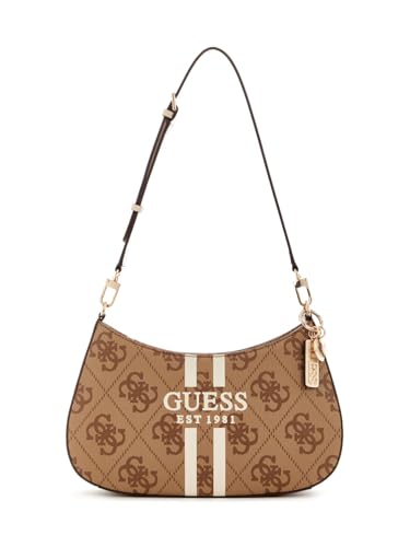 GUESS Noelle II Top Zip Shoulder Bag Latte Logo