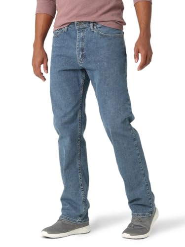 Wrangler Authentics Herren Regular Flex Jeans, Light Stonewash, 34W / 32L