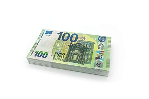 100 x €100 Euro Cashbricks® Requisitengeld / Prop Money - vergkleinert - 75% Größe – 100x €100 Euro Scheine – Filmgeld für Film, Foto, Bühne & Deko