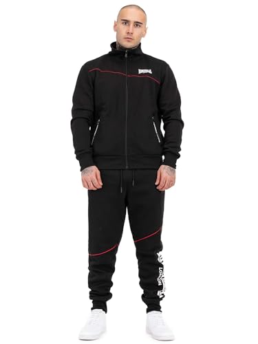 Lonsdale Herren Traininganzug normale Passform GEDDINGTON, Black, L, 113982