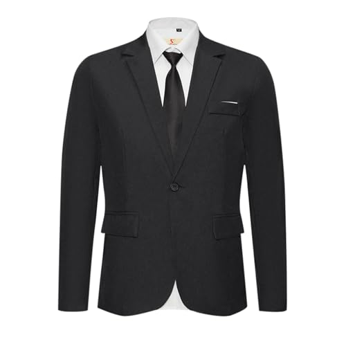 Generisch Blazer Herren Sportlich Modern Leicht Sakko Herren Große Größen Zu Jeans Sportsakko Business Anzug Jackett Freizeit Anzugjacken Jackett Schwarz 5XL