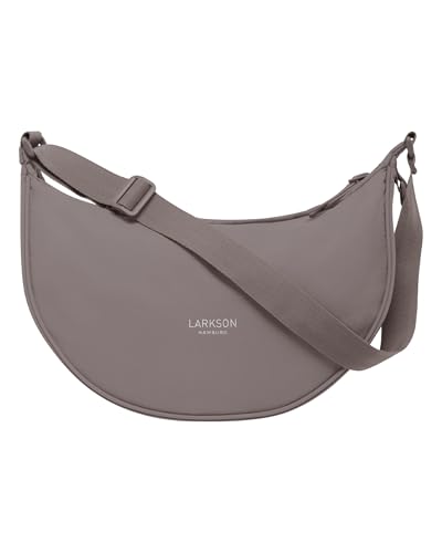 LARKSON Crossbody Bag Damen & Herren Braun - Solveig Medium - Umhängetasche im Halbmond Style - Halbrunde Schultertasche - Moon Bag Design - Wasserabweisend